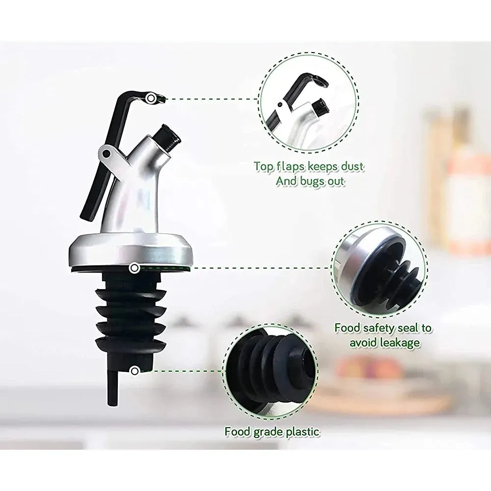 4 piece Oil Dispenser Bottle On Wood Stand