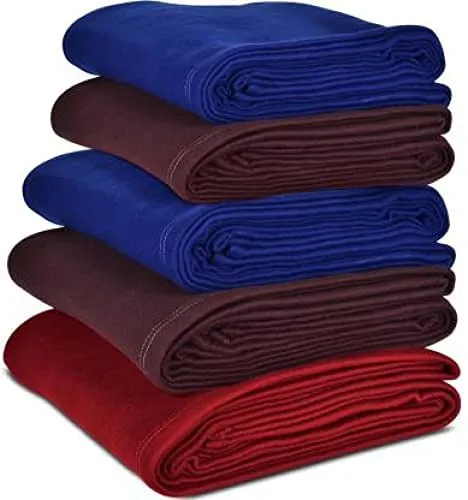 Aapno Rajasthan Soft and Lightweight Mild Winter Polar Fleece AC Blanket - Single Bed - Blue - Pack of 3