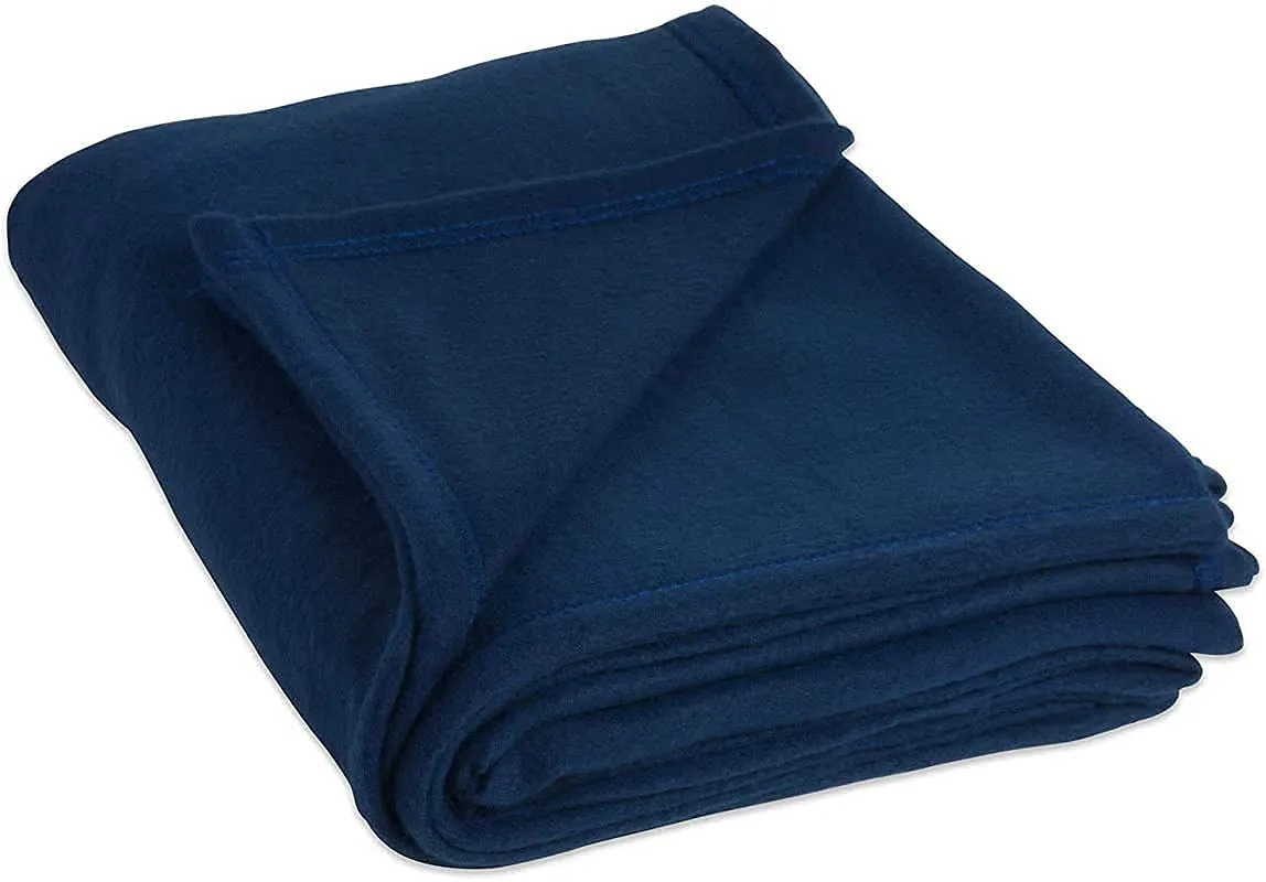 Aapno Rajasthan Soft and Lightweight Mild Winter Polar Fleece AC Blanket - Single Bed - Blue - Pack of 3