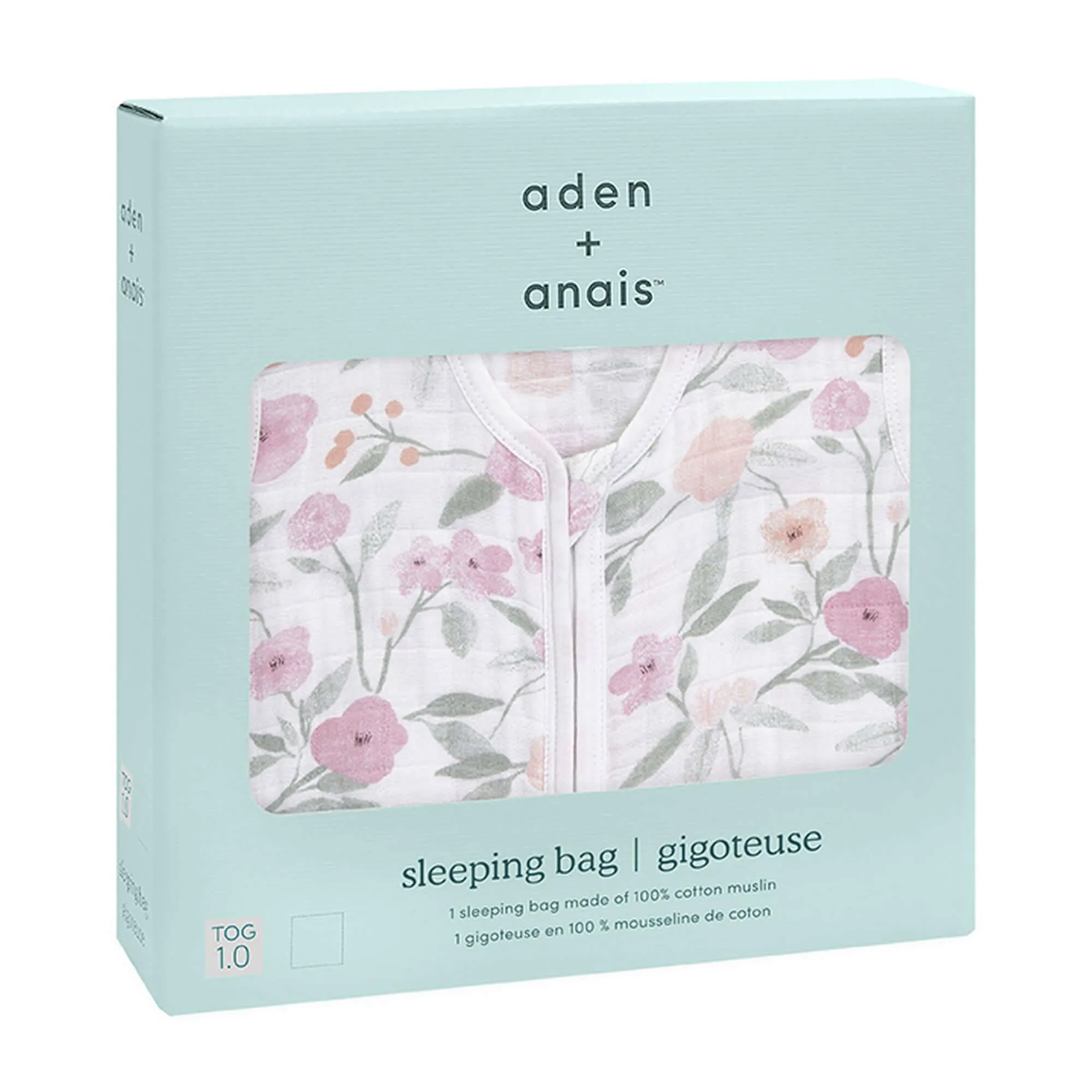 ADEN   ANAIS Cotton Muslin Light Sleeping Bag 1Tog - Ma Fleur