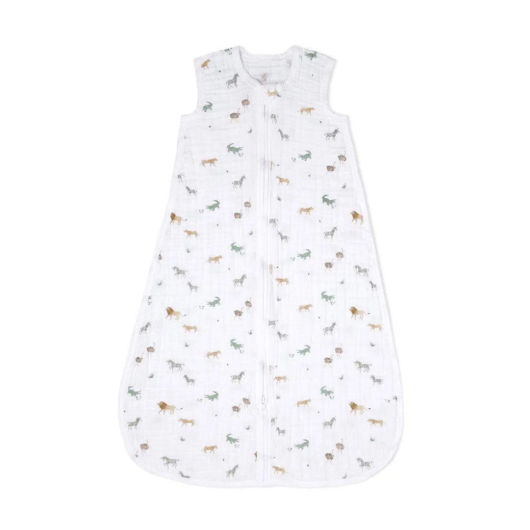 aden   anais Organic Cotton Muslin Light Sleeping Bag 1.0 Tog - Safari Dreams