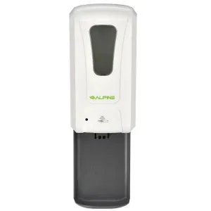 Alpine Automatic Hands-Free Foam Hand Sanitizer/Soap Dispenser with Drip Tray, 1200 mL, White - ALP430-F-T