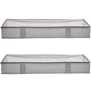 Amazon Basics Fabric Underbed Storage Bags 2-Pack, 18" x 42" x 6"