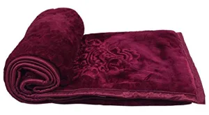 AQRATE Ultra Soft Luxurious Embossed Very Warm Korean Mink Blanket Single Bed for Winter (Violet, Single)