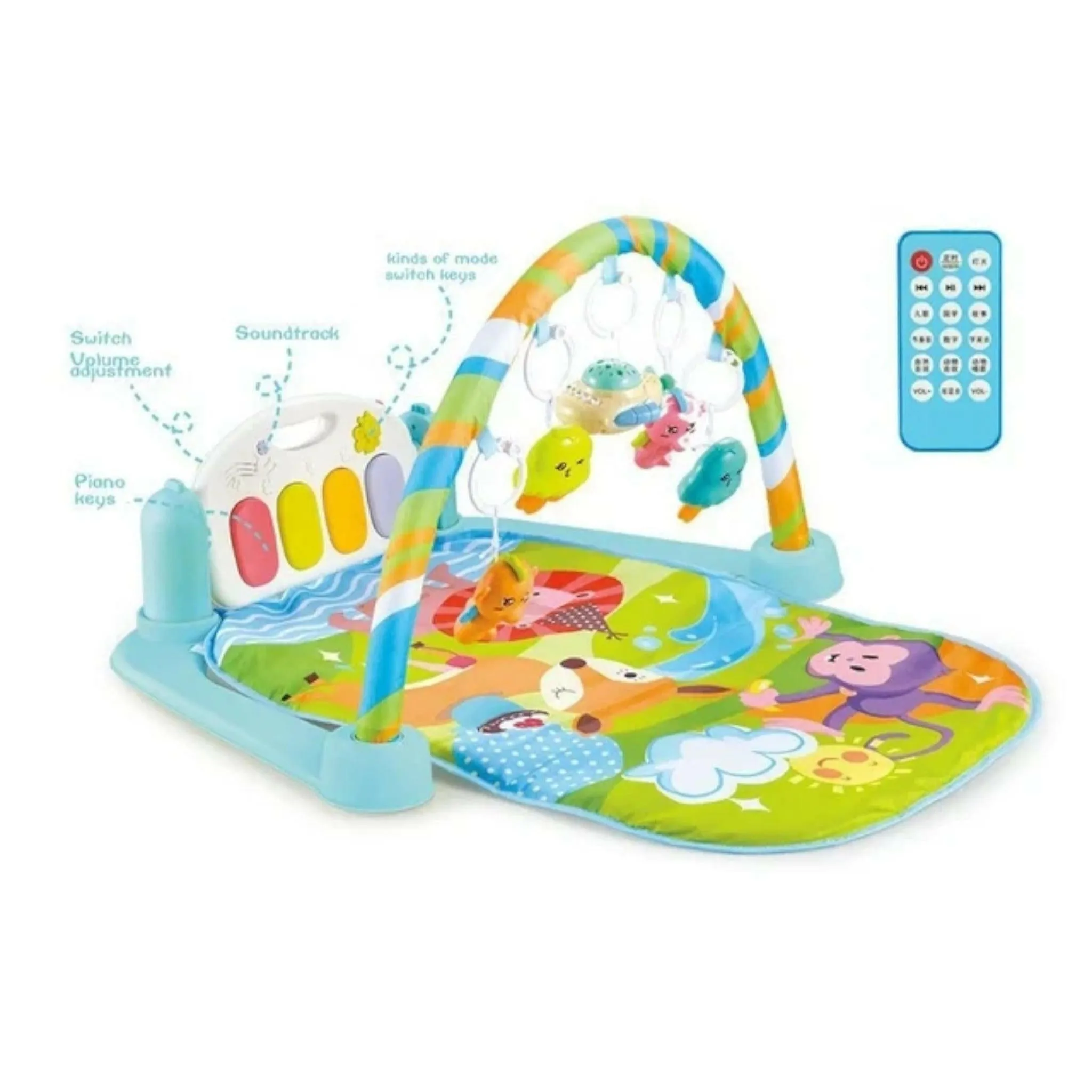 Baby's Piano Gym Mat 5 Models, Total of 80 Contents And Tummy Playing