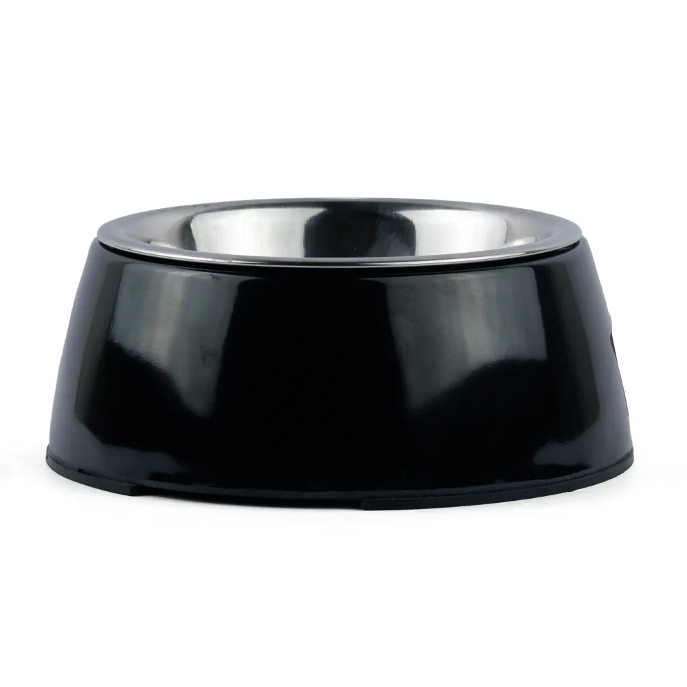 Basil Solid Color Melamine Bowl for Dogs and Cats (Black)