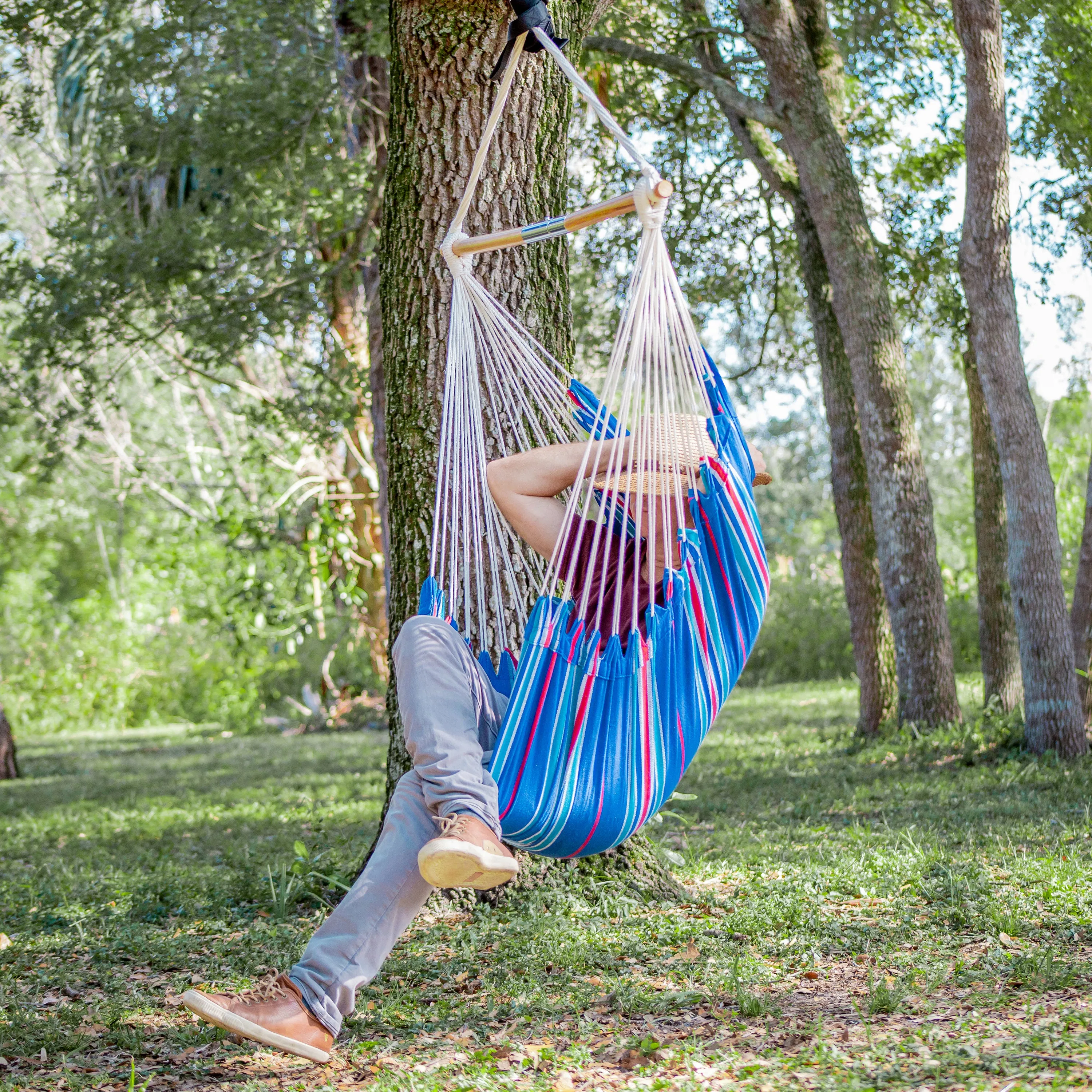 Bliss Hammocks Fabric Hammock Chair | Spreader Bar | 250 LB Weight Capacity | Hanging Hardware