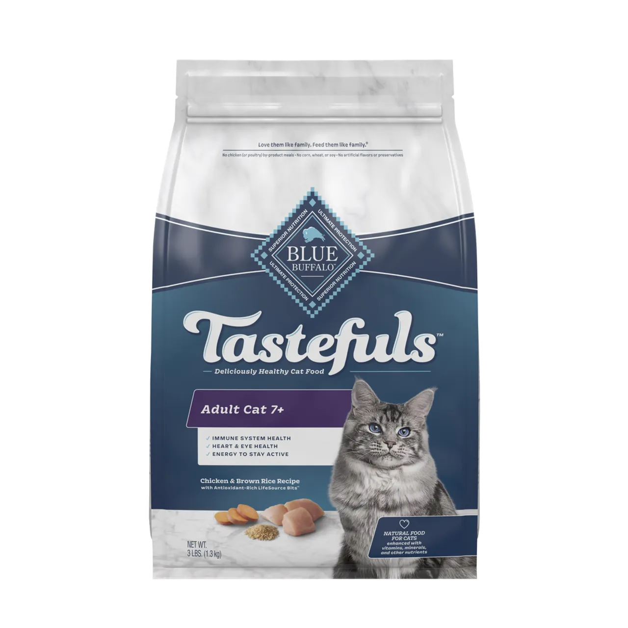 Blue Buffalo Tastefuls Mature Adult Cat 7  Chicken & Brown Rice Cat Food