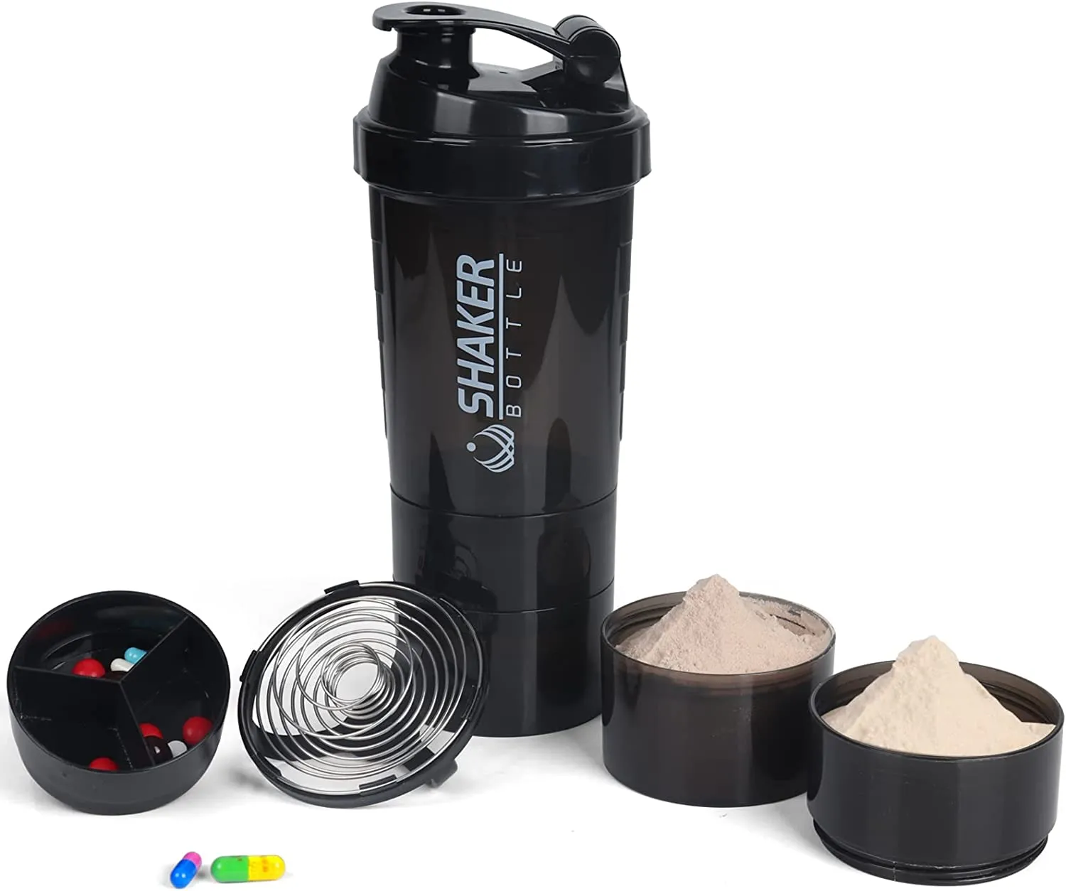 BPA Free Portable Protein Powder Fitness Sports Shaker Bottle