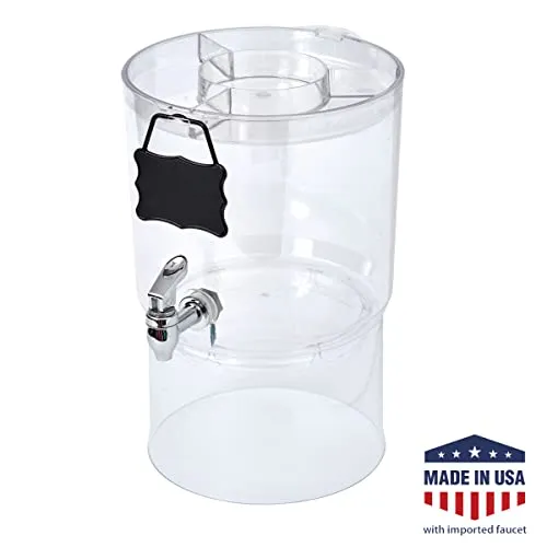 Buddeez Stand 2 Gallon Tritan Clear Large Plastic Parties Top Lid For Cups & Fruit w, Drink Dispenser With Spigot