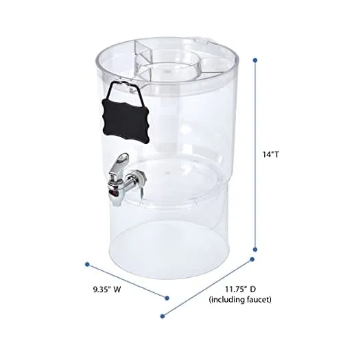 Buddeez Stand 2 Gallon Tritan Clear Large Plastic Parties Top Lid For Cups & Fruit w, Drink Dispenser With Spigot