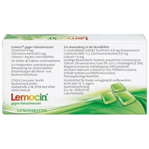 Buy lemocin online sore throat cure, lidocaine, tyrothricin