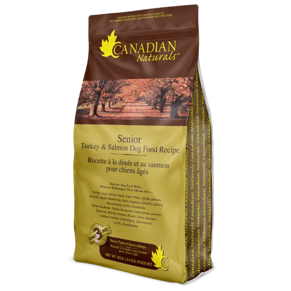 Canadian Naturals Turkey & Salmon Senior Dry Dog Food, 30lb