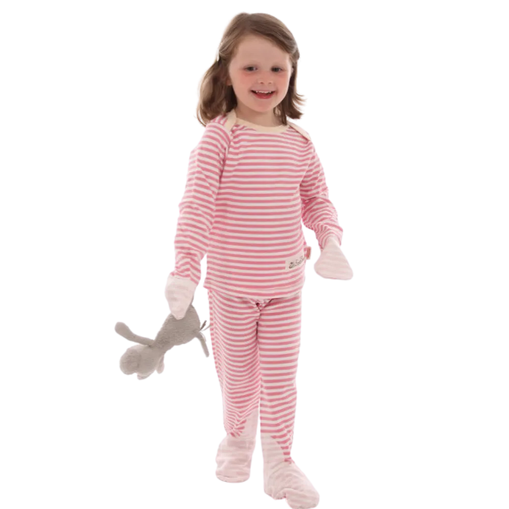 Cotton ScratchSleeves Baby Eczema Pajamas (STRIPES)