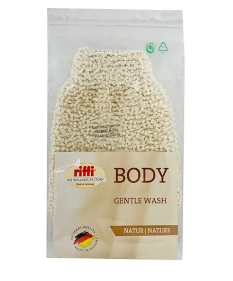 Denman  Riffi Cotton Chenille Body Gentle Wash Gloves 409