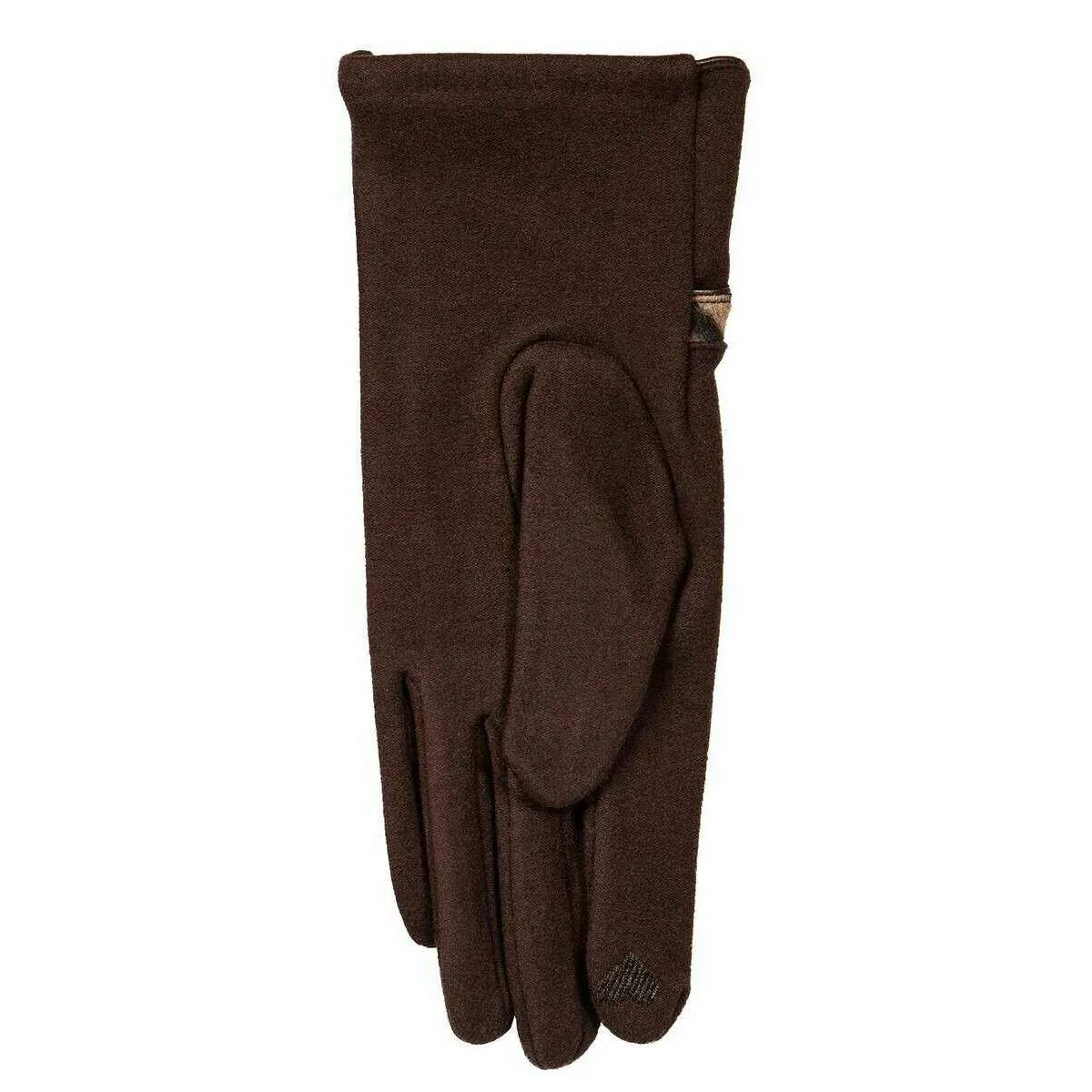 Dents Zebra Print Touchscreen Velour-Lined Gloves - Mocca Brown