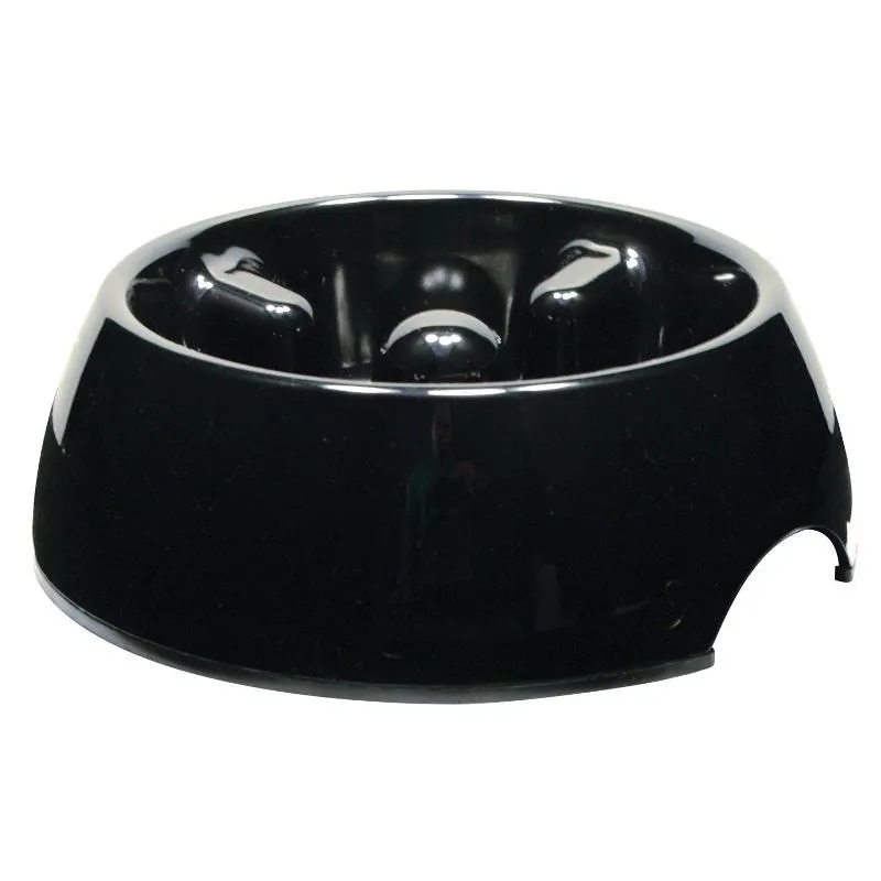 Dogit Go Slow Anti-Gulping Dog Dish Black 2 Sizes