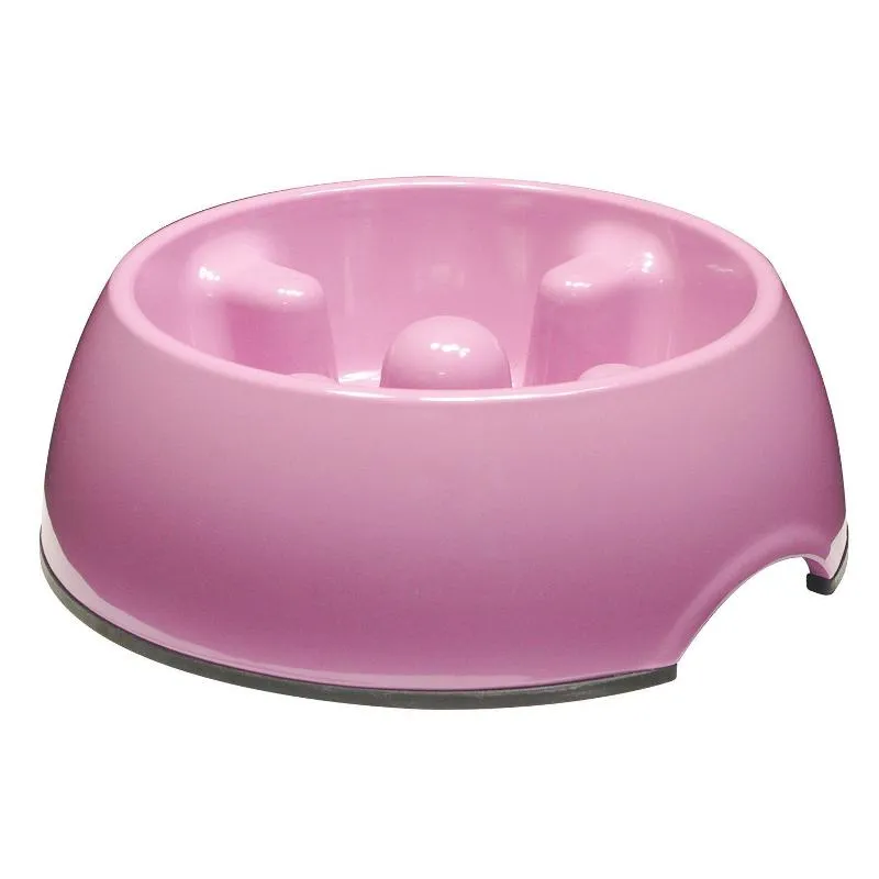 Dogit Go Slow Anti-Gulping Dog Dish Pink Small 300ml