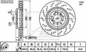 E46 M3 CSL 345mm ATE Front Brake Disc (Pair) (BMW M3 E46)