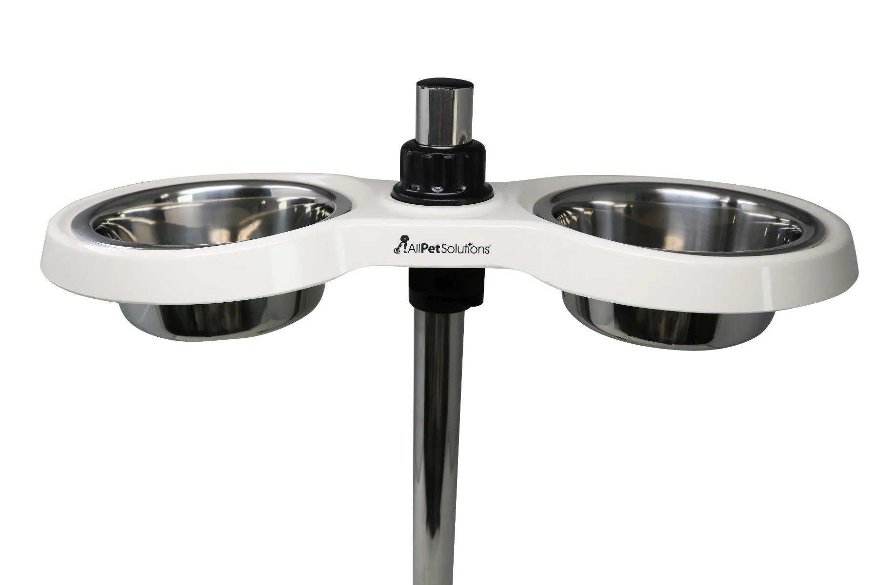 Elevated Adjustable Raised Dog Bowl White M/L