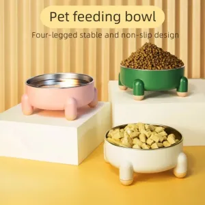 Elevated Stainless Steel Dog Bowl for Enhanced Neck Comfort