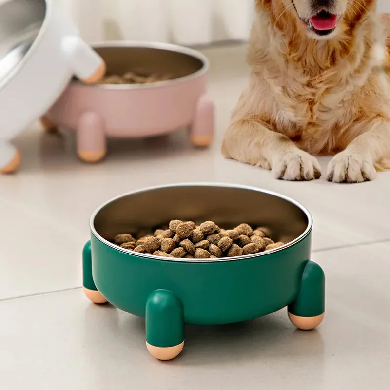 Elevated Stainless Steel Dog Bowl for Enhanced Neck Comfort