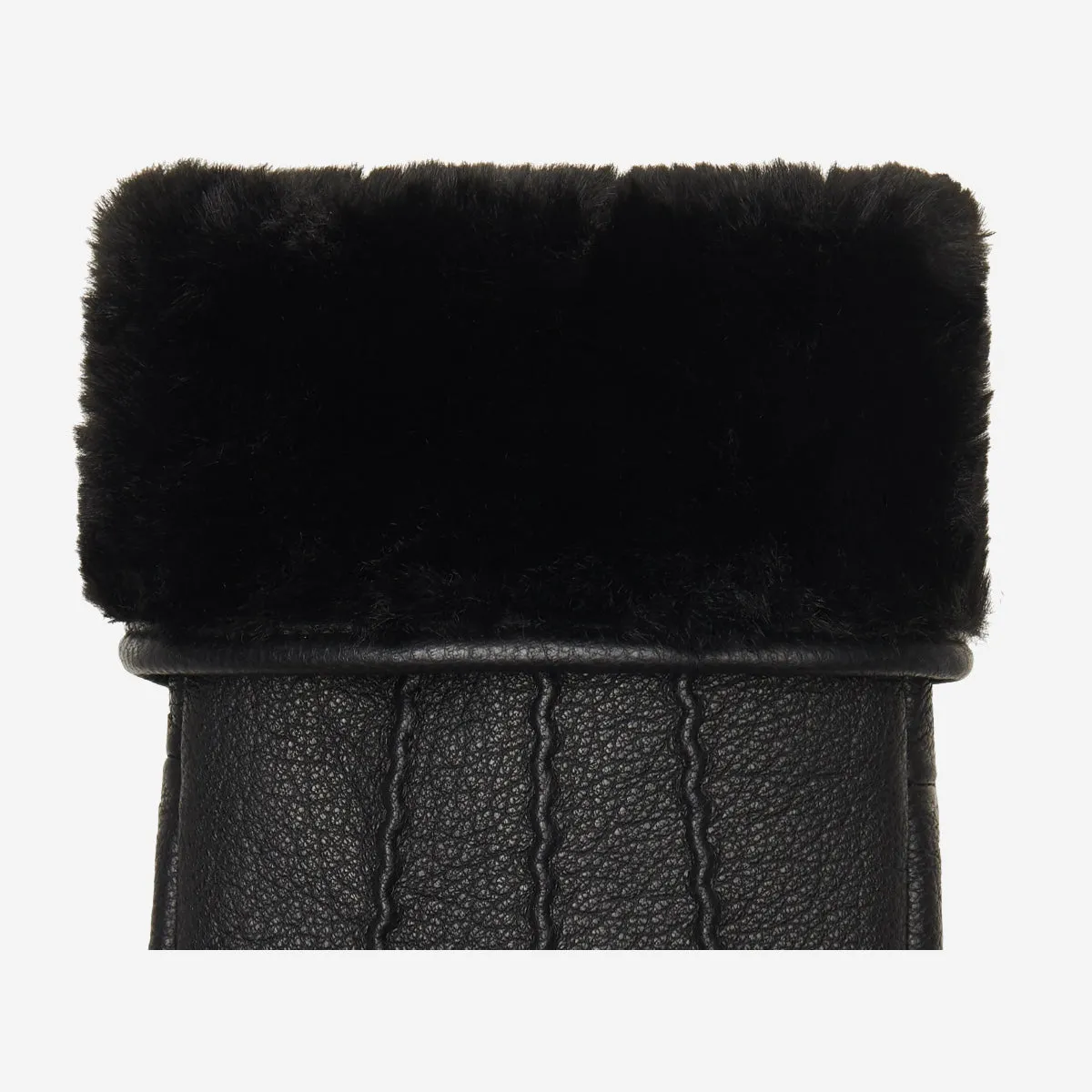 Eva - elegant goatskin mittens with luxury faux fur lining