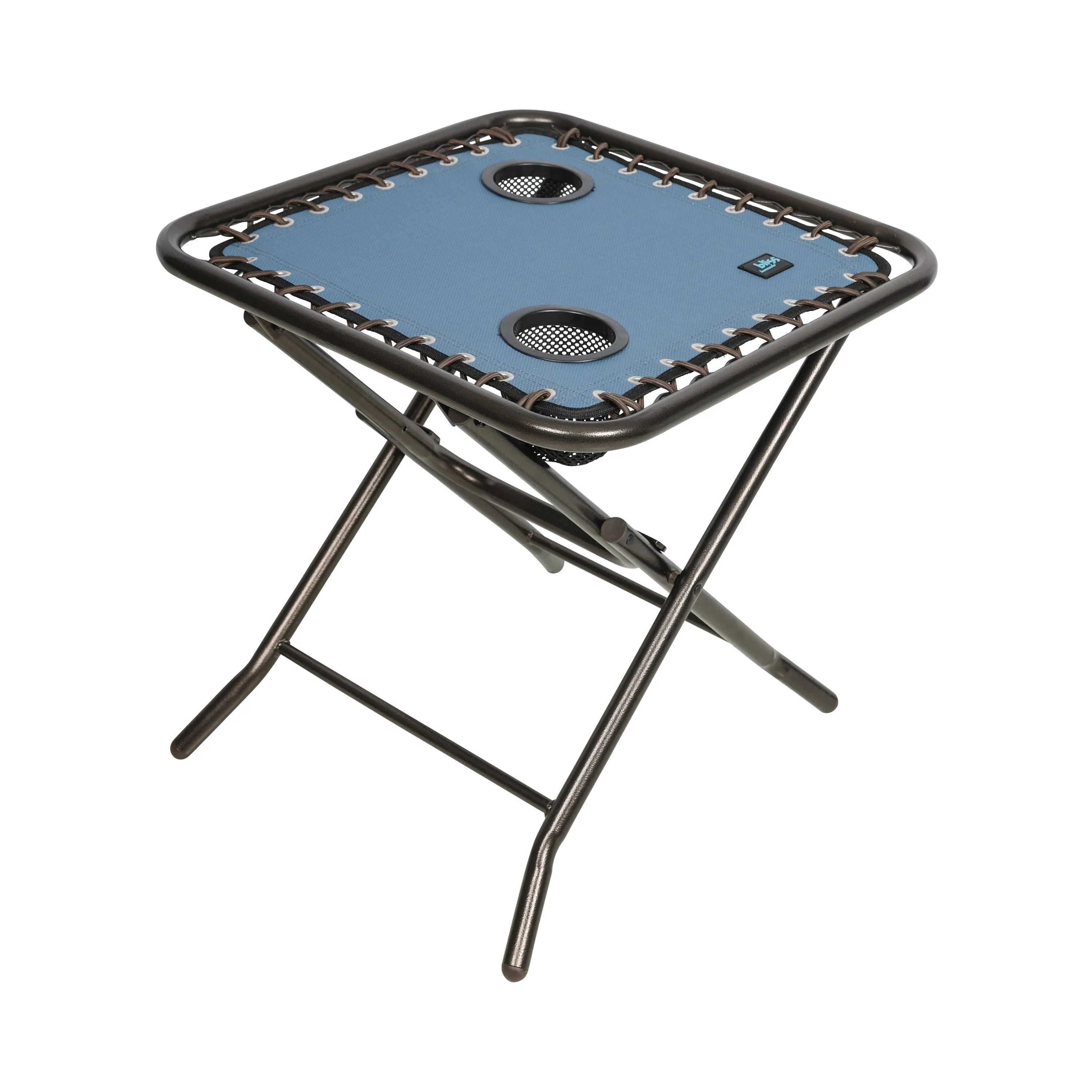 Folding Side Table w/ 2 Built-In Cup Holders | 20-in. Surface | Weather Resistant | 40 Lb. Capacity