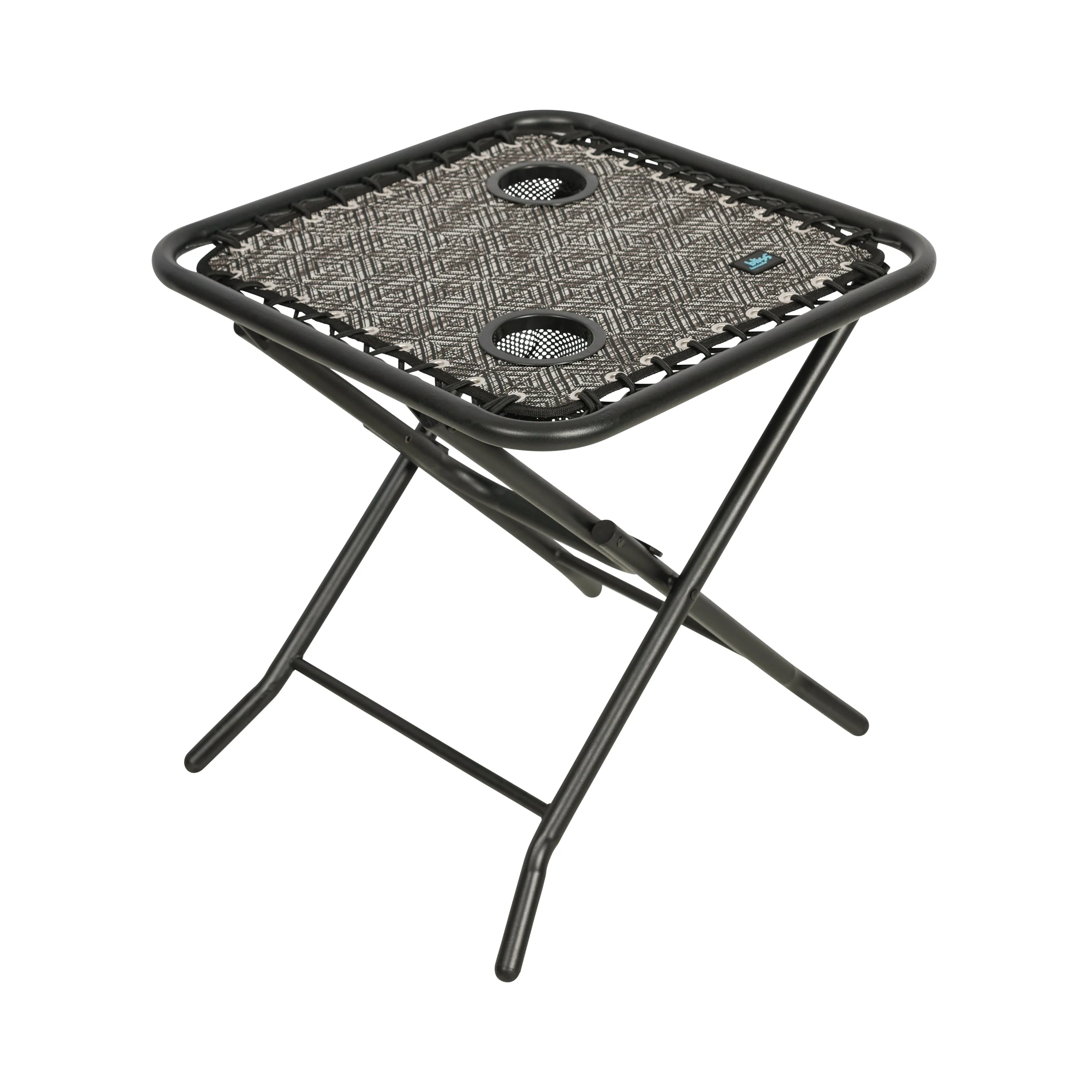 Folding Side Table w/ 2 Built-In Cup Holders | 20-in. Surface | Weather Resistant | 40 Lb. Capacity