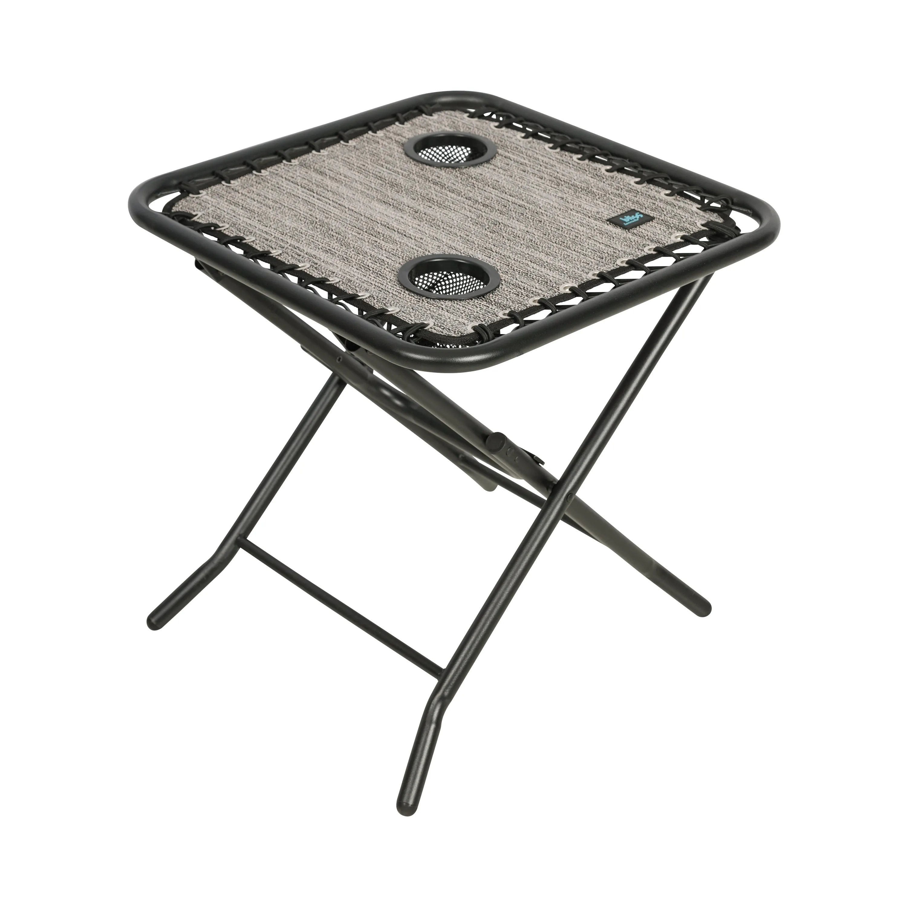 Folding Side Table w/ 2 Built-In Cup Holders | 20-in. Surface | Weather Resistant | 40 Lb. Capacity