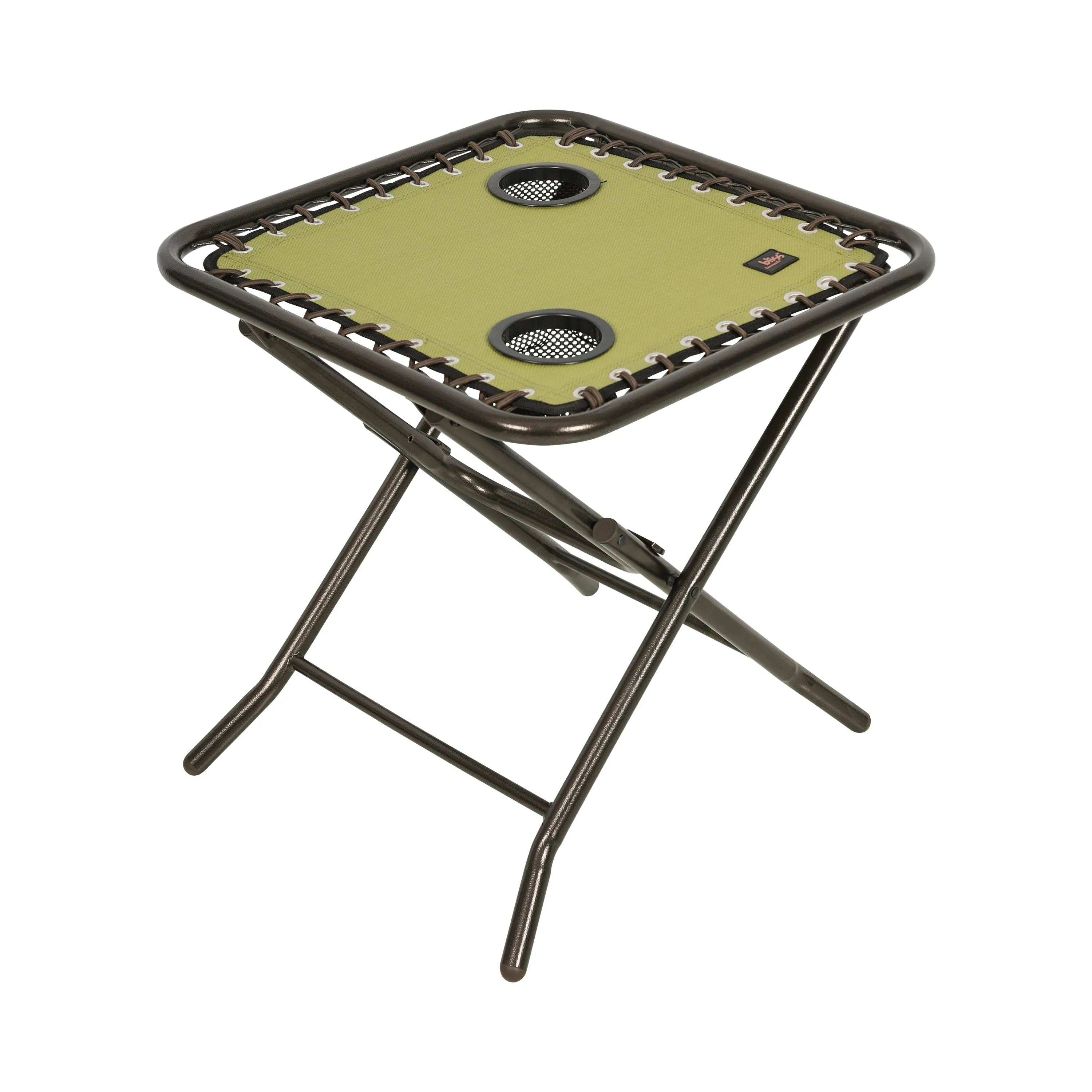 Folding Side Table w/ 2 Built-In Cup Holders | 20-in. Surface | Weather Resistant | 40 Lb. Capacity