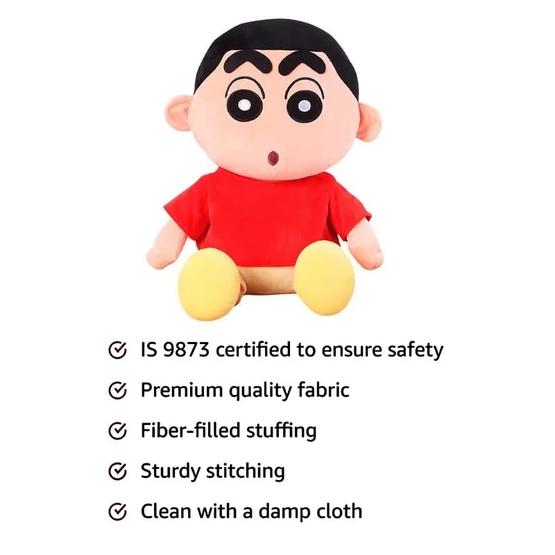 HUG 'n' FEEL SOFT TOYS Shinchan Soft Toys, Baby Toys, Soft Toys for Kids, Soft Toy, Soft Toy for Girls, Soft Toys for Baby Girl, Birthday Gift for Girls, Gift Items, (Shinchan 32 cm)