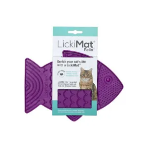 LickiMat Felix Slow Feeder Mat for Cats Purple