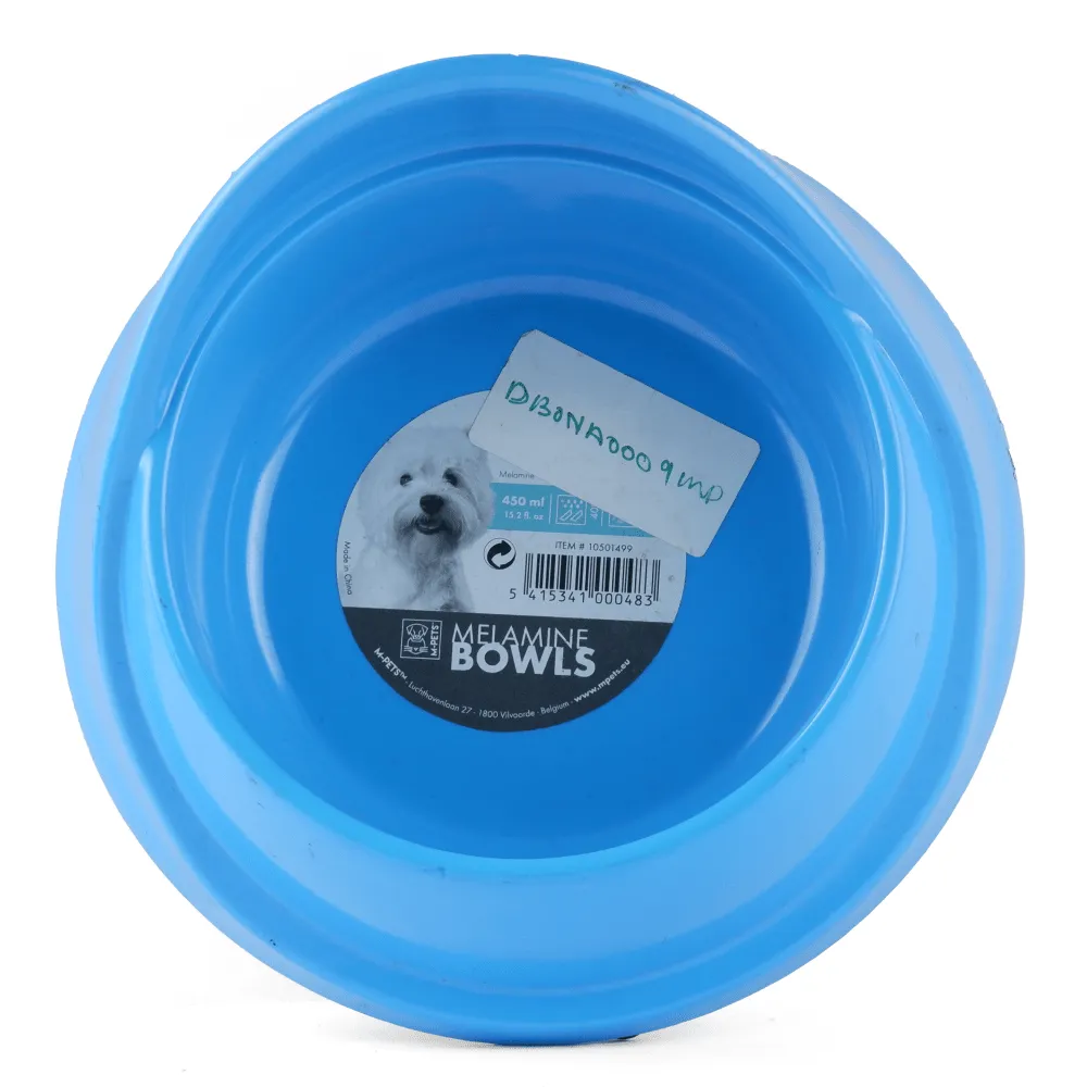 M Pets Single Fashion Diner Bowl for Dogs and Cats (Blue)