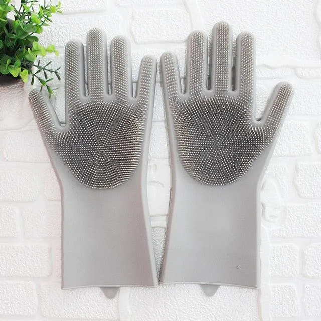 Magic Silicone Dish Washing Scrub Gloves