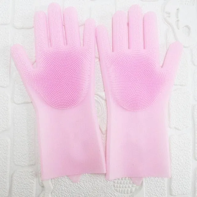 Magic Silicone Dish Washing Scrub Gloves