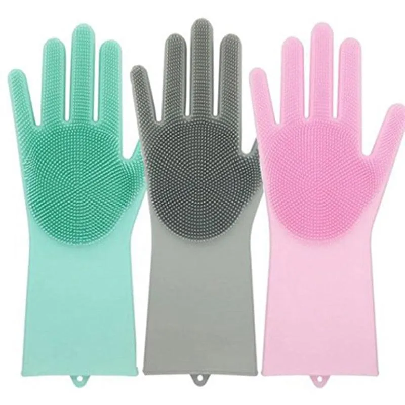 Magic Silicone Dish Washing Scrub Gloves