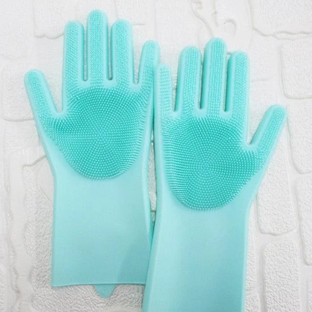 Magic Silicone Dish Washing Scrub Gloves