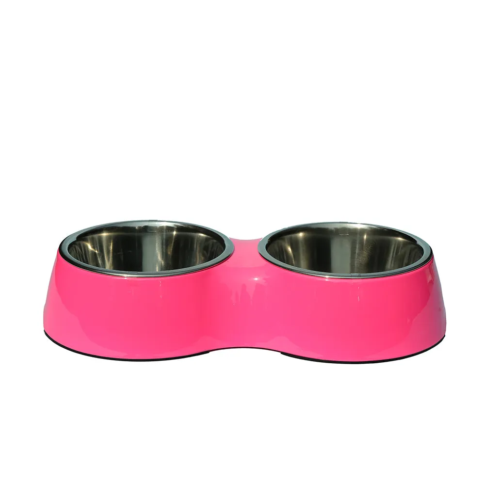 Melamine Double Diner - Anti-Skid-Pink