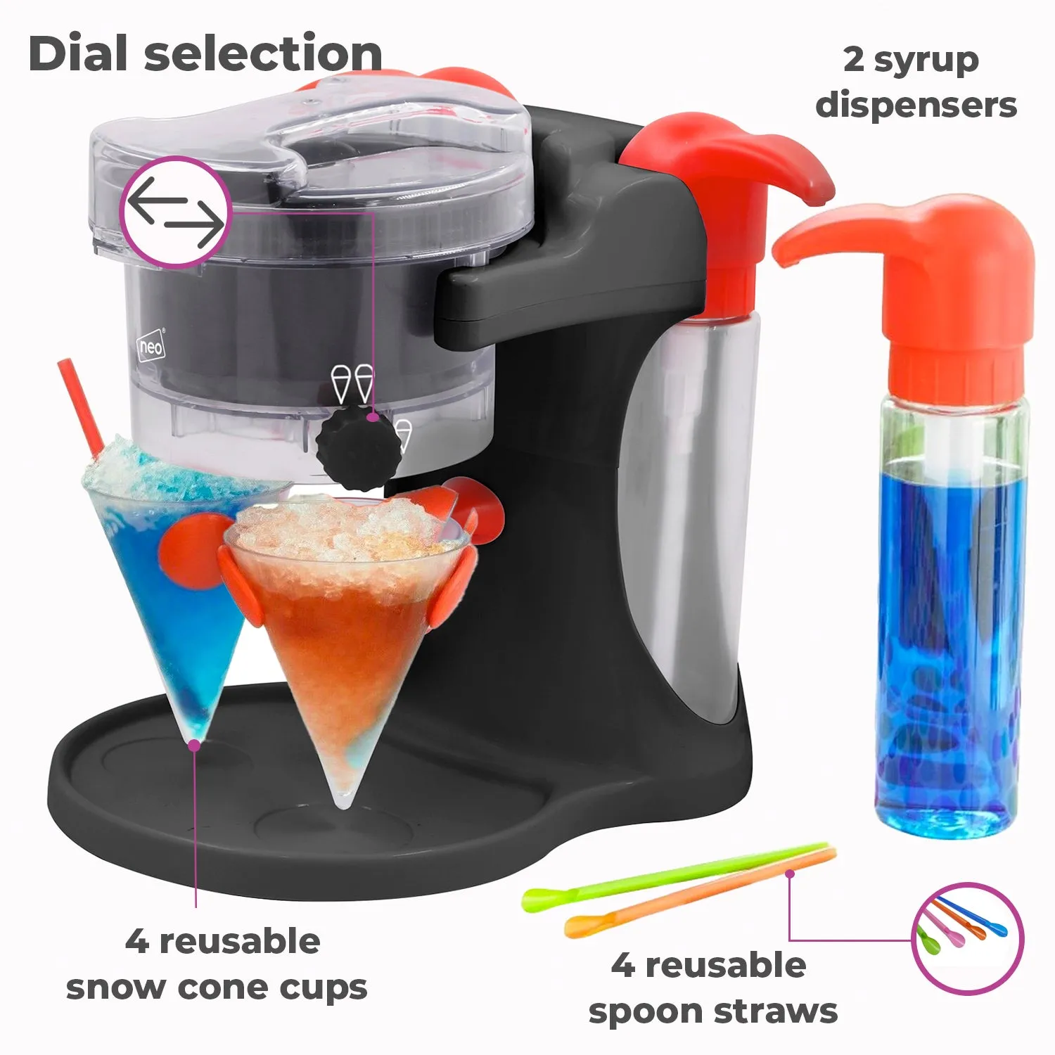 Neo Black Ice Snow Cone Slushy Maker Machine