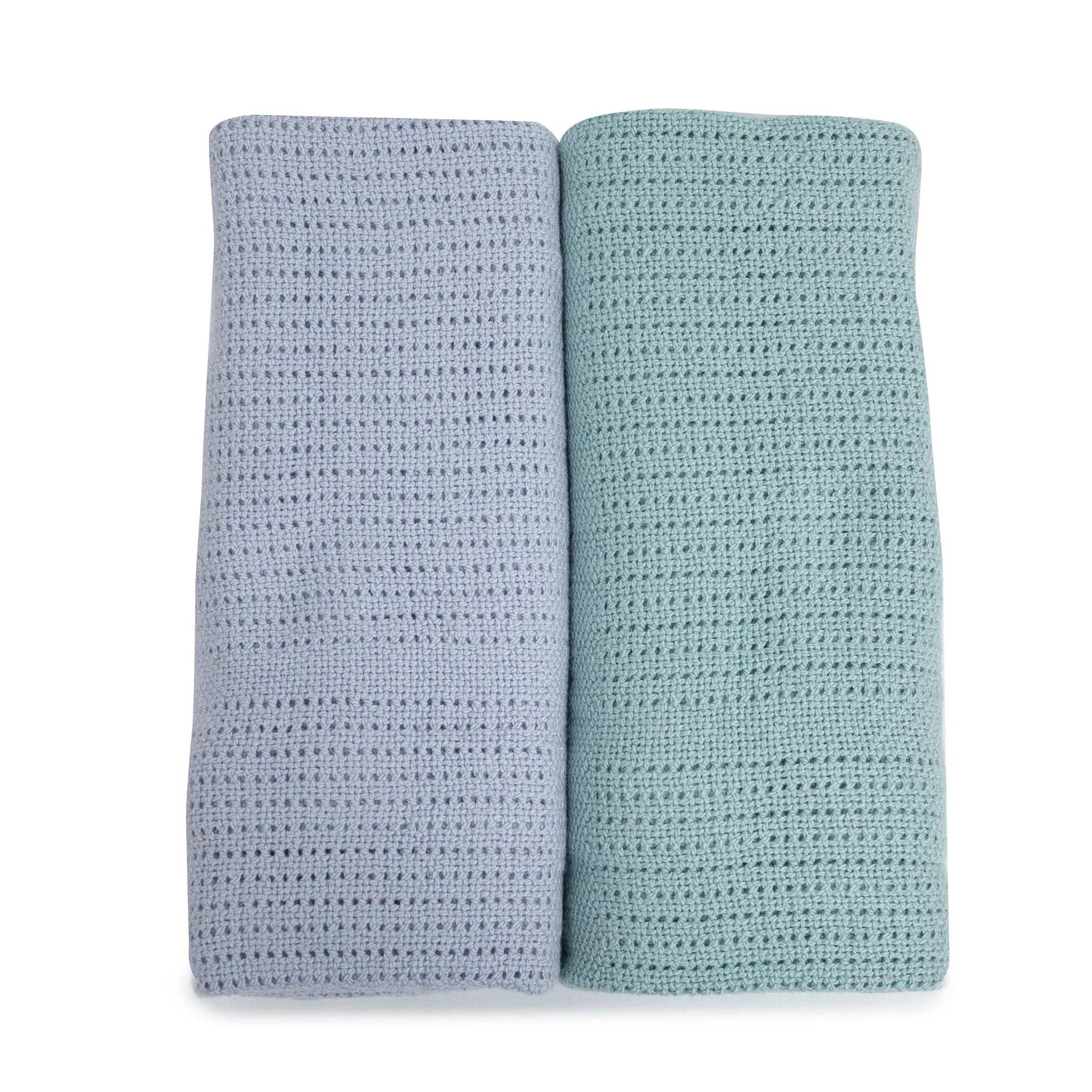 Nordic 2pk Cellular Blanket Dusty Sky/Mint