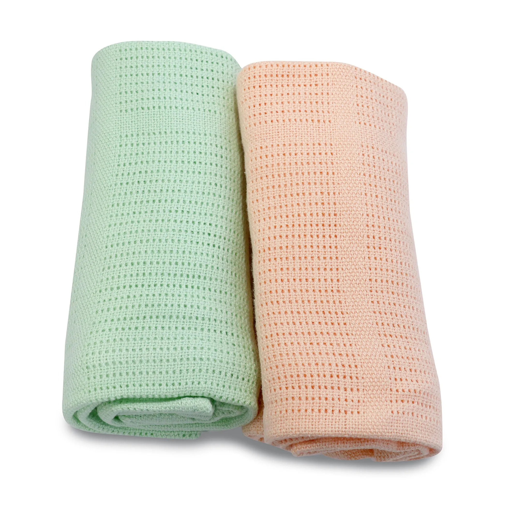 Nordic Sorbet 2pk Cellular Blanket Orange/Pear