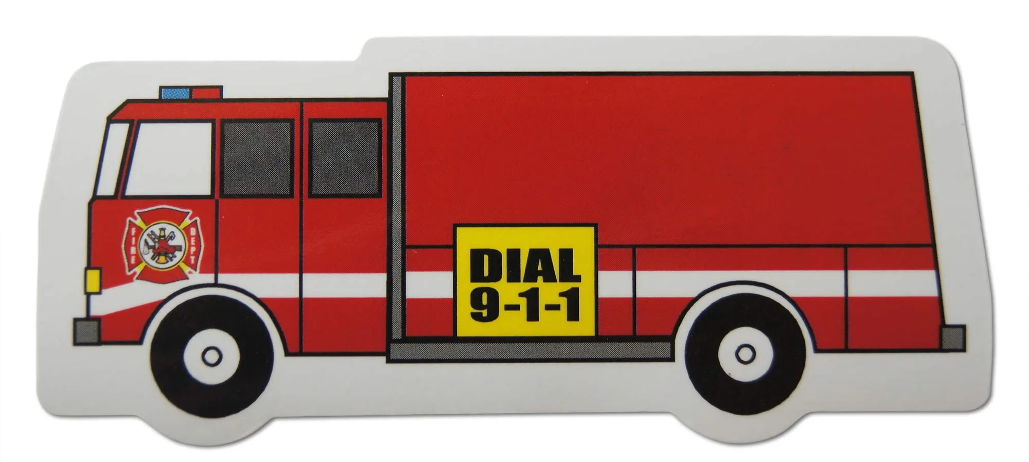 Novel Merk Fire Truck Fire-Fighter Call 911 Small Refrigerator Magnets Set for Kids Party Favors & School Carnival Prizes Miniature Design (12 Pieces)