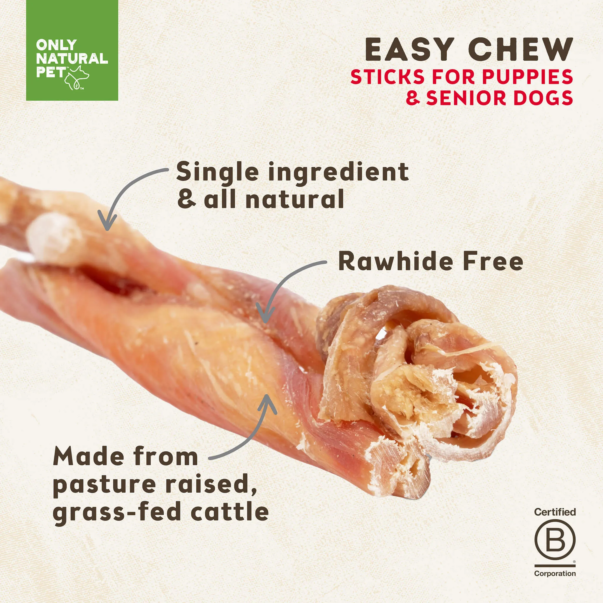 Only Natural Pet Free Range Soft Easy Chew Sticks for Puppies & Senior Dogs