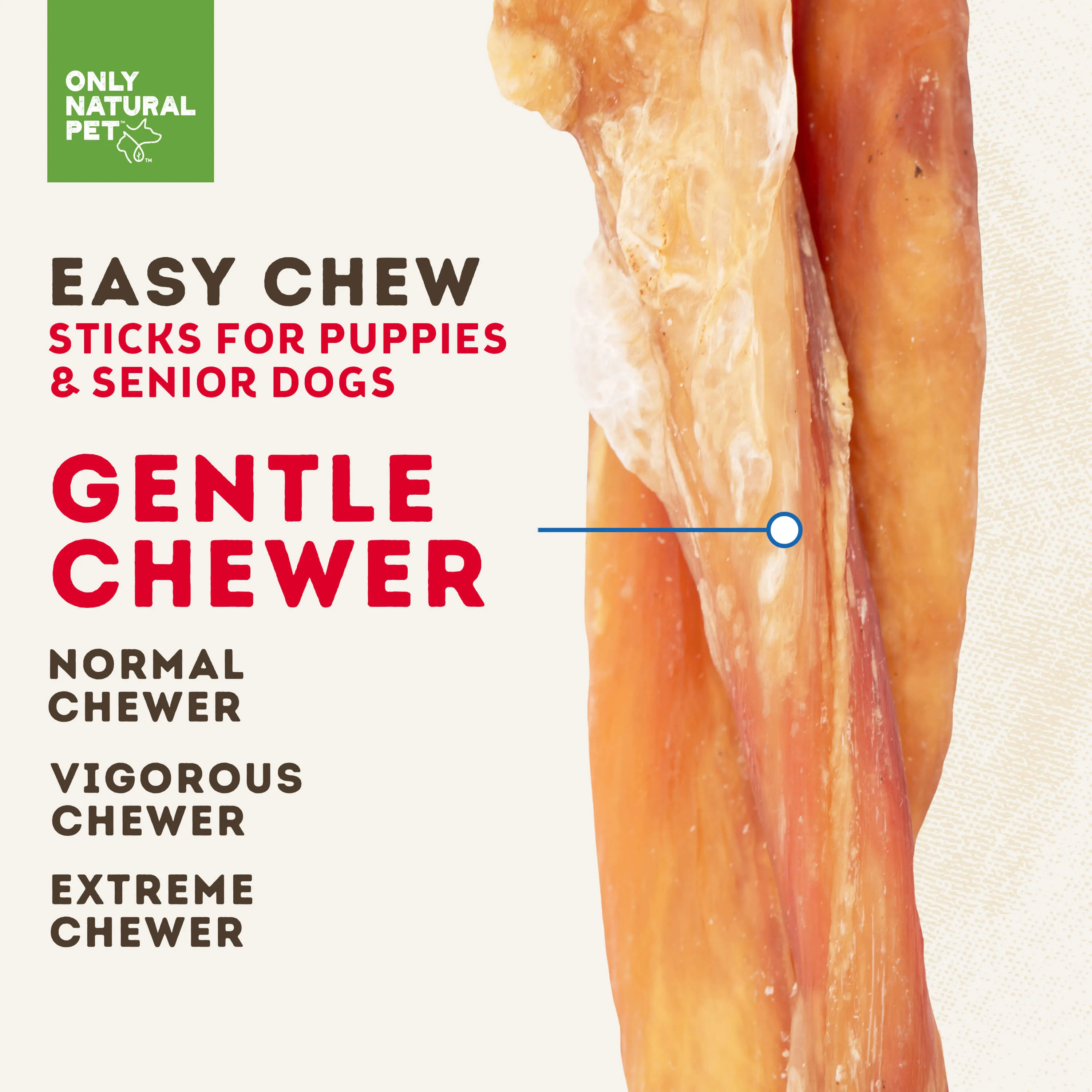 Only Natural Pet Free Range Soft Easy Chew Sticks for Puppies & Senior Dogs