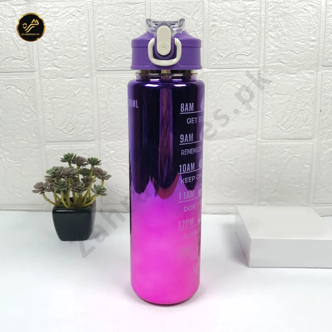 Pastel Motivational Water Bottle with Time Marker