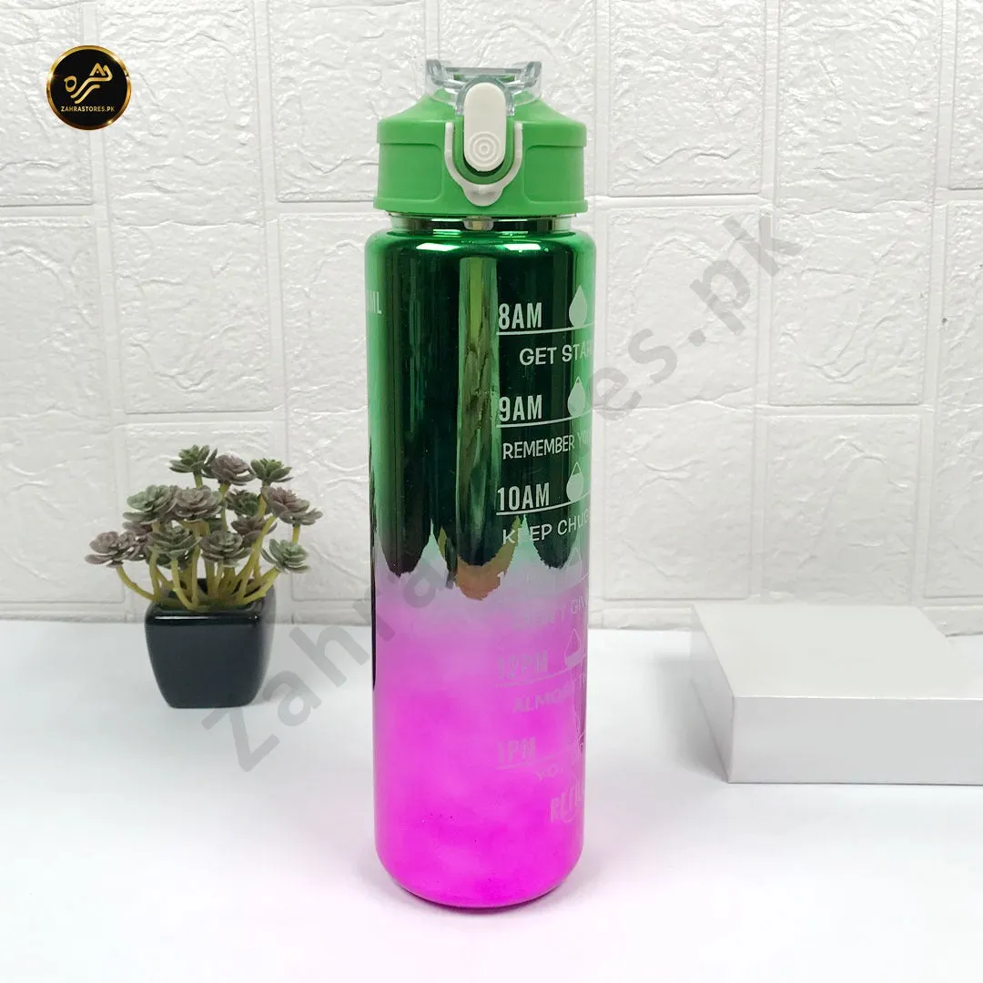 Pastel Motivational Water Bottle with Time Marker