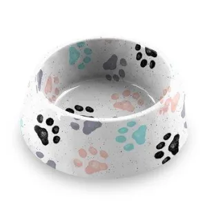 Pet Bowl - Retro Paw Print Bowl