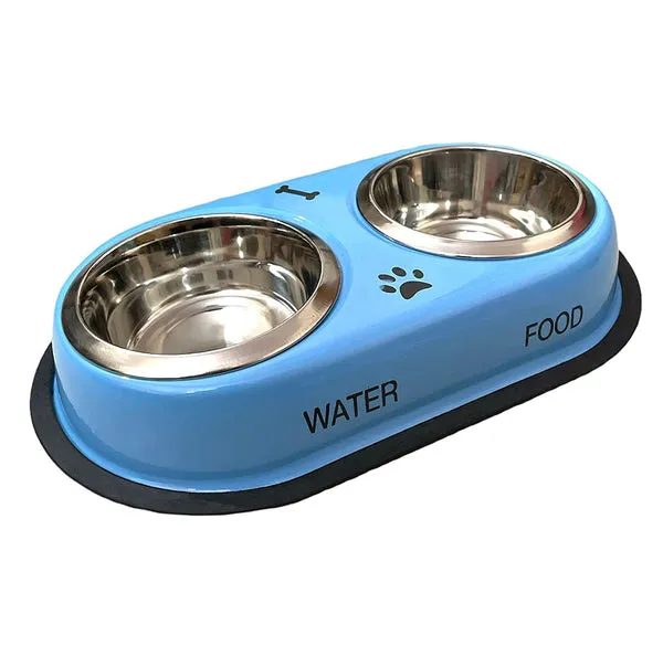 Pet Dining Delight Combo: Stainless Steel Bowls   All-Natural Chicken Treats | Save 30%