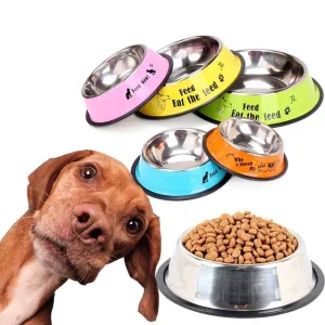 Pet Feeding Stainless Steel Non-slip Dog Bowl